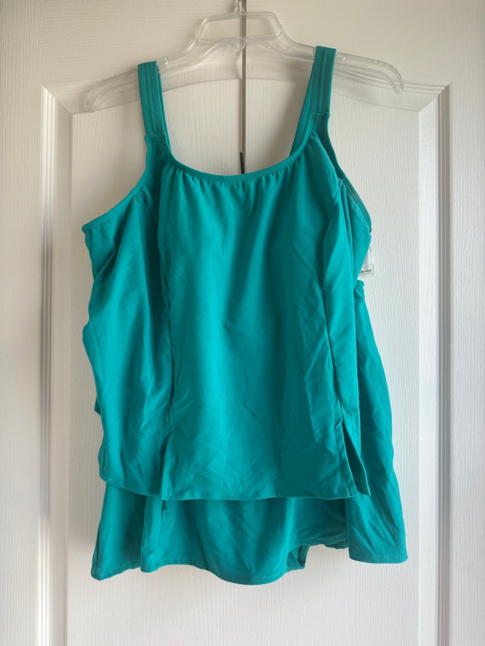 Inches Off Women’s 2 Piece Teal Swimsuit with Tummy Control Swim Skirt  16W